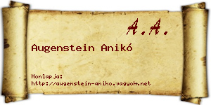 Augenstein Anikó névjegykártya